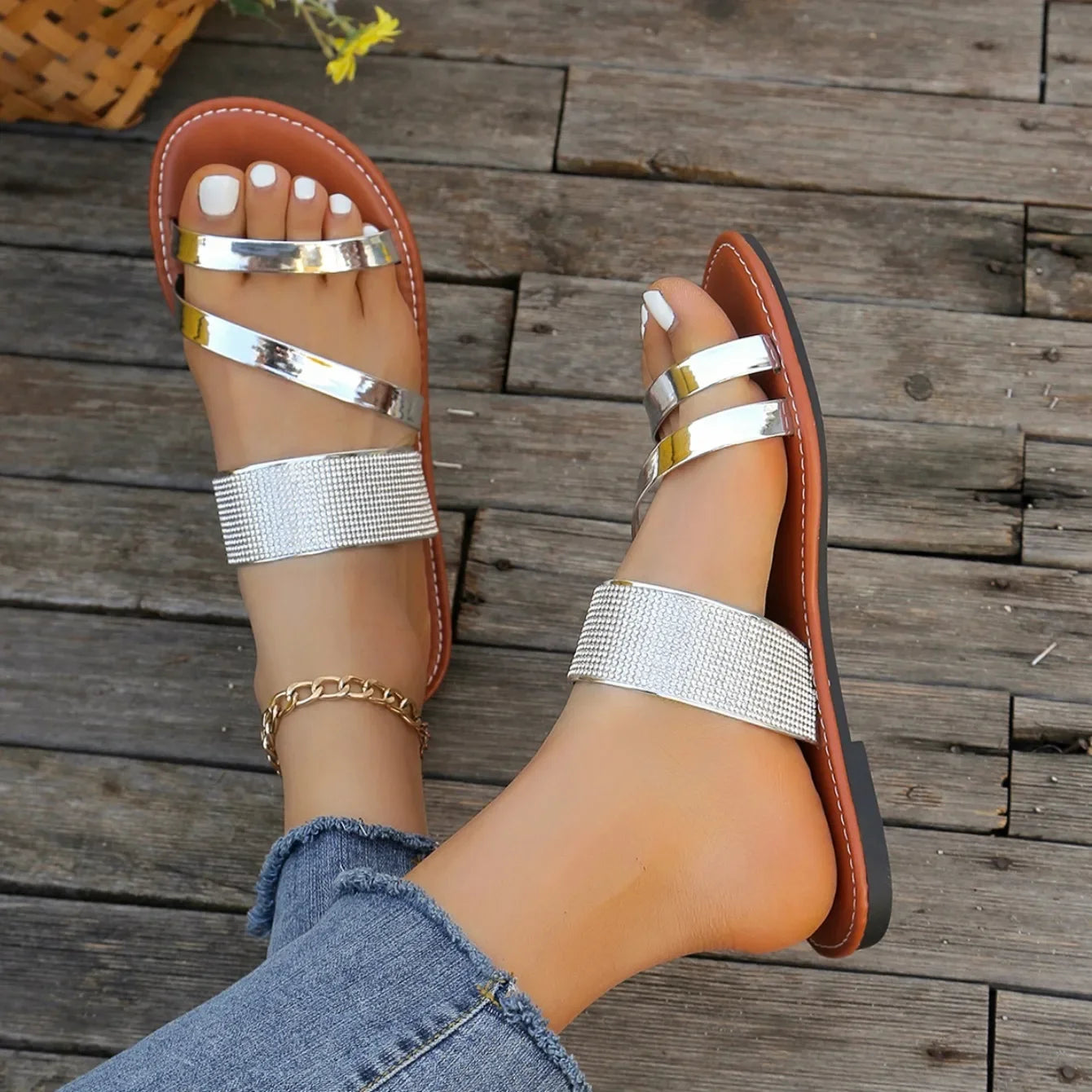 Sandalias elegantes sin cordones