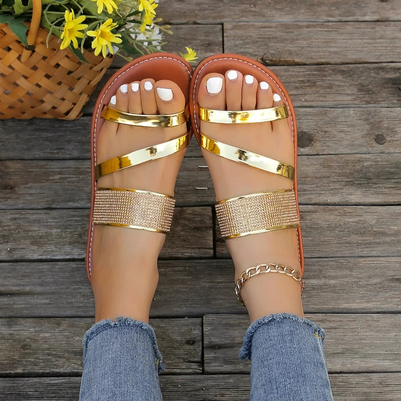 Sandalias elegantes sin cordones