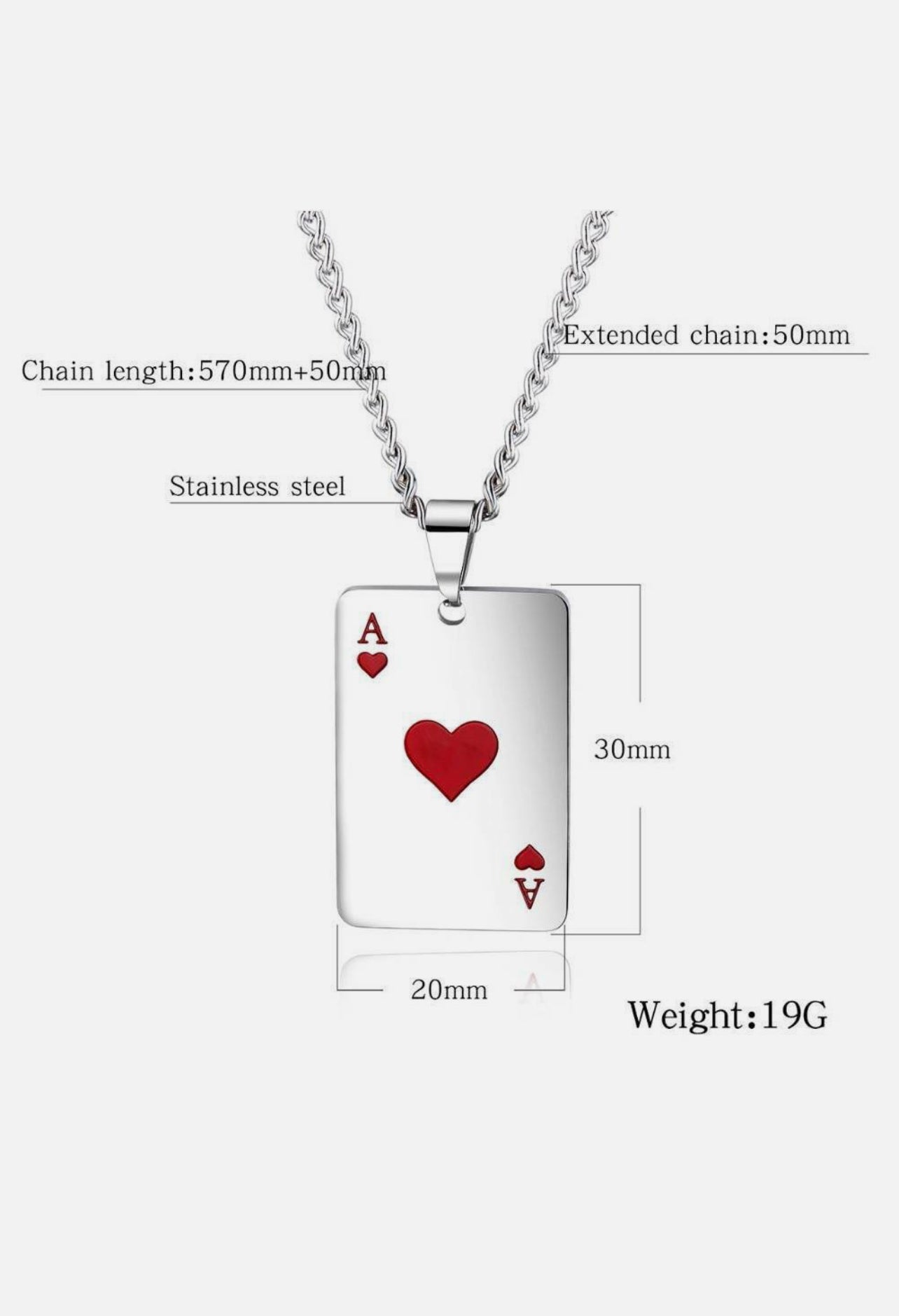 Collar con colgante de cartas de juego