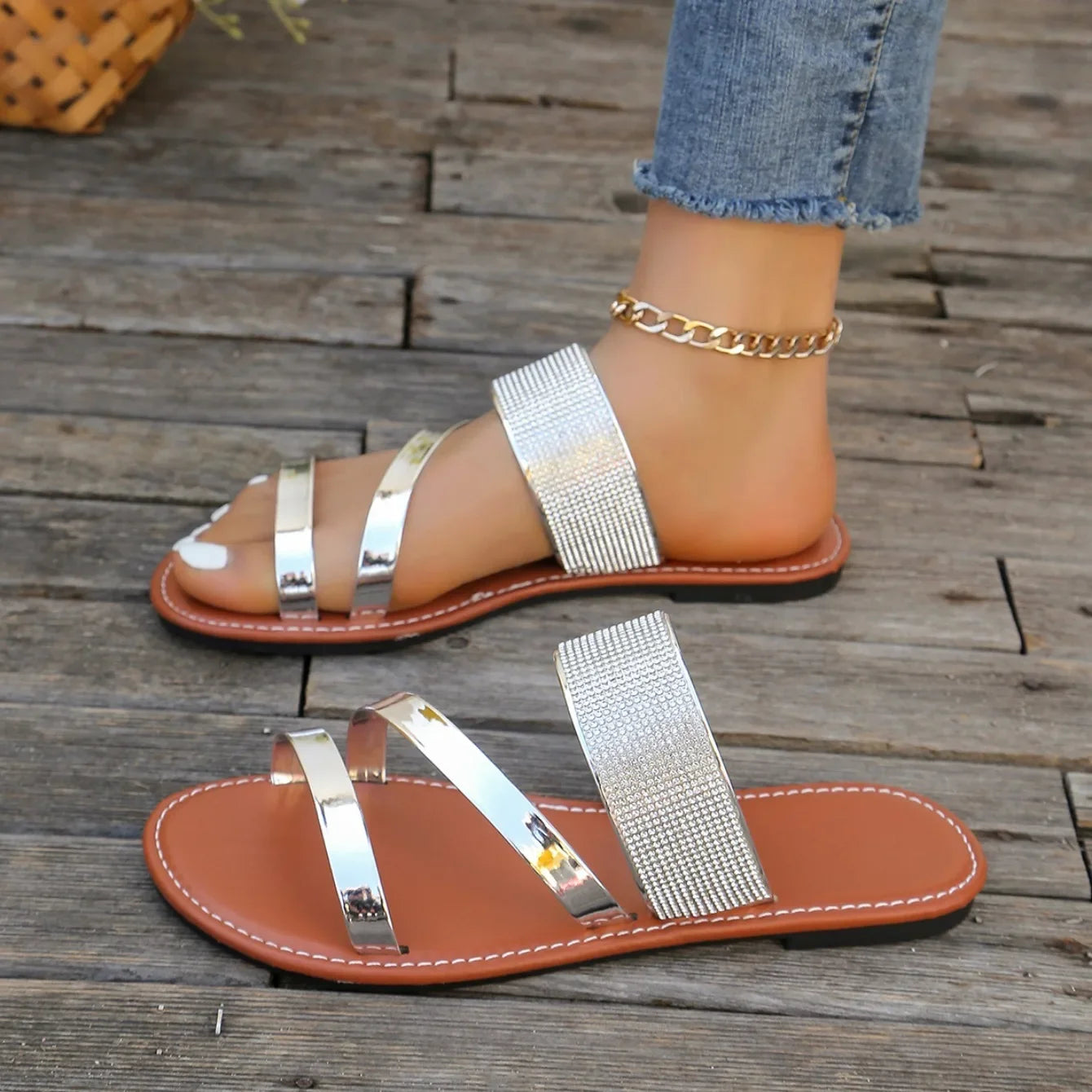 Sandalias elegantes sin cordones